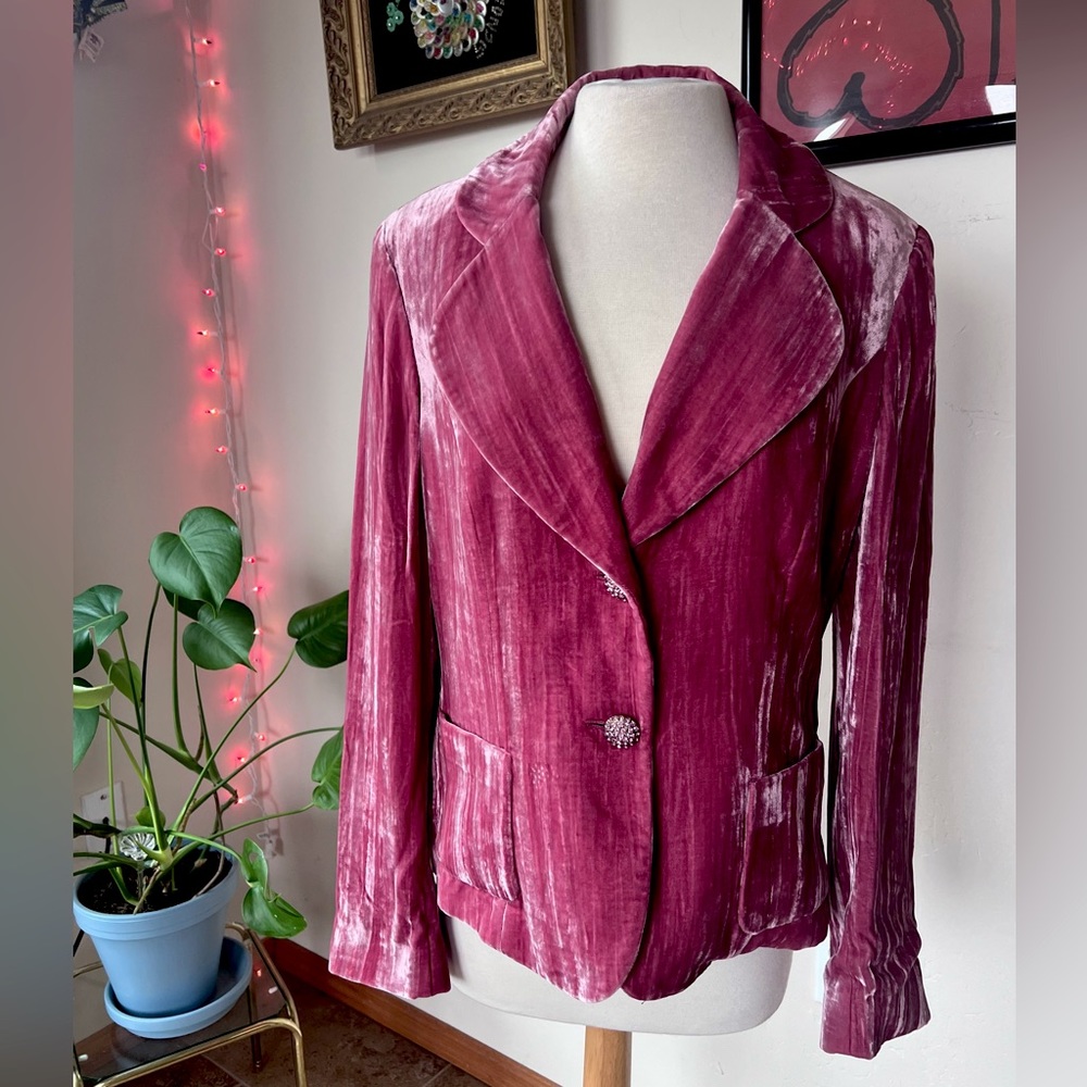 Dana Buchman Pink Velvet Blazer Size 12